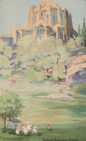 The Cathedral of St. John the Divine from Morningside Park by Rachael Robinson Elmer Oil Painting