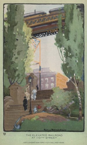 The Elevated Railroad at 110th Street by Rachael Robinson Elmer Oil Painting