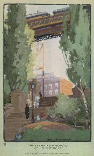 The Elevated Railroad at 110th Street by Rachael Robinson Elmer Oil Painting
