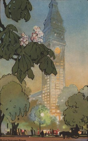 The Metropolitan Tower on A Summer Evening by Rachael Robinson Elmer Oil Painting