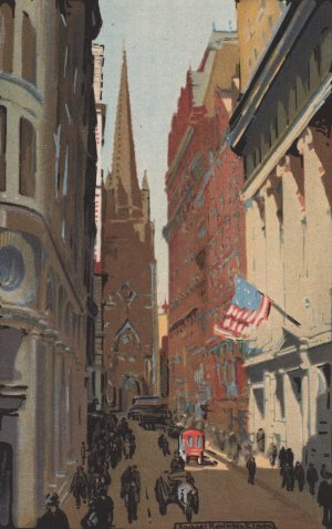 Trinity Church and Wall Street by Rachael Robinson Elmer Oil Painting