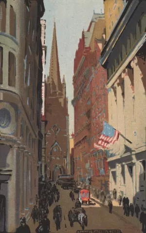 Trinity Church and Wall Street by Rachael Robinson Elmer Oil Painting