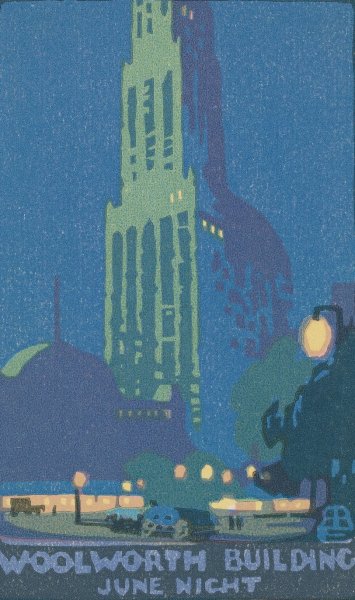Woolworth Building June Night  by Rachael Robinson Elmer - Hand-Painted Oil Painting Reproduction