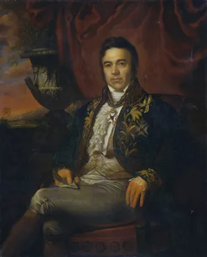 Portrait of Jean Chretien Baud, Governor-General ad interim of the Dutch East Indies Oil painting by Raden Saleh