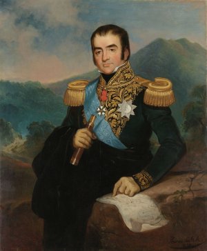 Posthumous Portrait of Herman Willem Daendels, Governor-General of the Dutch East Indies by Raden Saleh Oil Painting