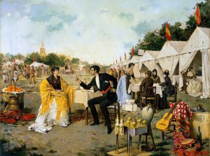 At the Fair Oil painting by Rafael Arroyo Fernandez