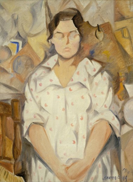 Portrait of Pilar  by Rafael Barradas - Hand-Painted Oil Painting Reproduction