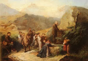 Prayer in the Alps by Rafael Ritz - Oil Painting Reproduction