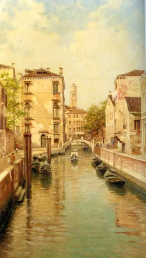A Canal in Venice by Rafael Senet Oil Painting