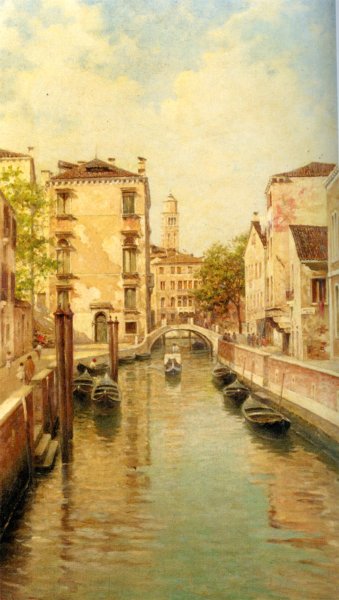 Main Product Photo of A Canal in Venice Painting by Rafael Senet