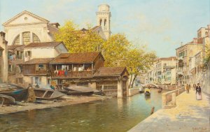 Rio San Trovaso, Venice by Rafael Senet Y Perez Oil Painting
