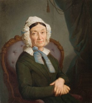 Portrait of Anna Kurpiewska nee Olszakiewicz by Rafal Hadziewicz Oil Painting