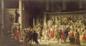 The Last Senate of Julius Caesar Oil painting by Raffaele Giannetti