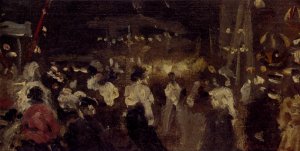 At The Fairground by Raffaele Ragione Oil Painting