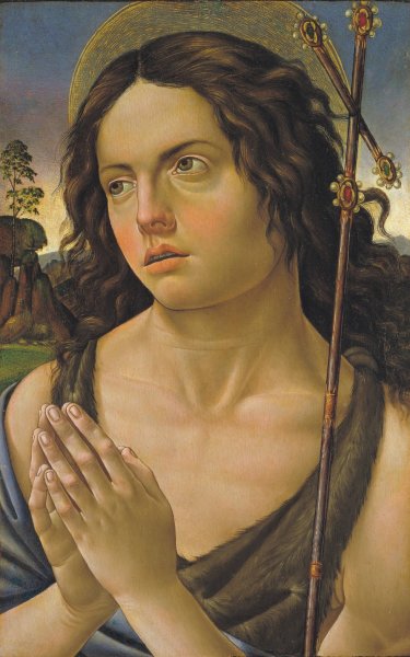 Saint John the Baptist  by Raffaellino Del Garbo - Hand-Painted Oil Painting Reproduction