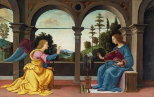 The Annunciation by Raffaellino Del Garbo Oil Painting