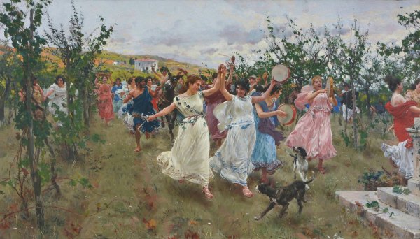 Bacchanal  by Raffaello Sorbi - Hand-Painted Oil Painting Reproduction