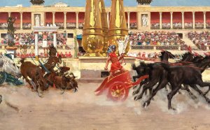 Chariot Race in the Circus by Raffaello Sorbi Oil Painting