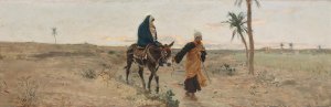 Flucht nach agypten by Raffaello Sorbi Oil Painting