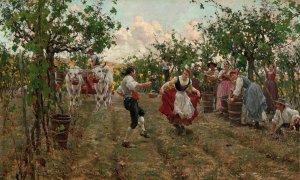 The Harvest Dance by Raffaello Sorbi Oil Painting