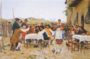 The winning hand by Raffaello Sorbi Oil Painting