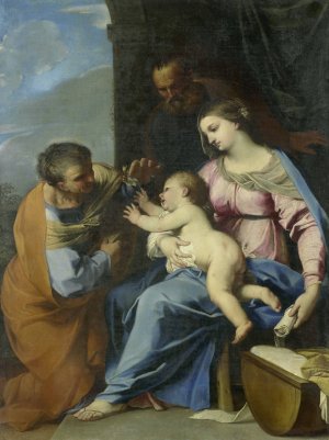 The Holy Family Oil painting by Raffaello Vanni