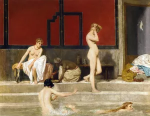Elegant Ladies at the Baths by Raffaelo Sorbi Oil Painting