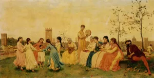 Girotondo by Raffaelo Sorbi - Oil Painting Reproduction