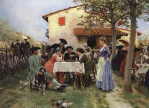 The Country Inn painting by Raffaelo Sorbi