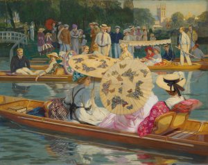 Punting on the Thames by Raimund Germela Oil Painting
