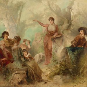 Musikalische Unterhaltung by Raimund Ritter Von Wichera Oil Painting