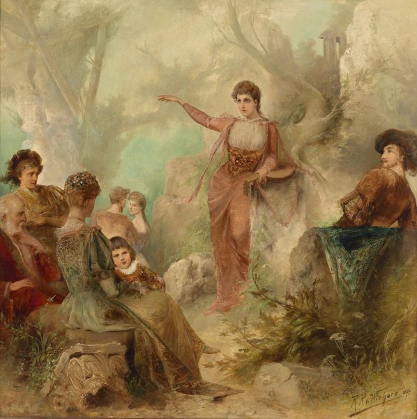Musikalische Unterhaltung  by Raimund Ritter Von Wichera - Hand-Painted Oil Painting Reproduction