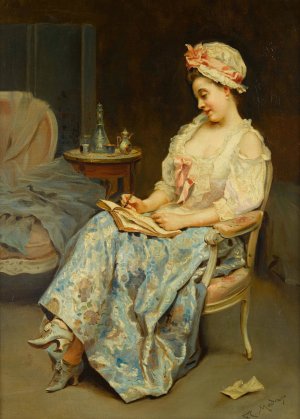 A moment of reflection by Raimundo De Madrazo y Garreta Oil Painting