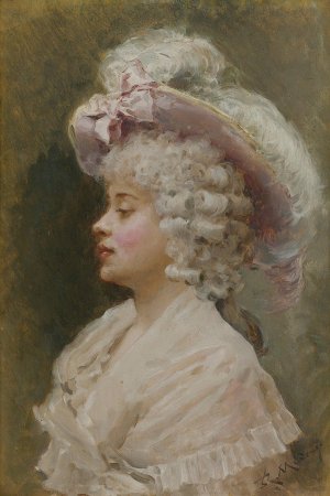 An elegant lady by Raimundo De Madrazo y Garreta Oil Painting