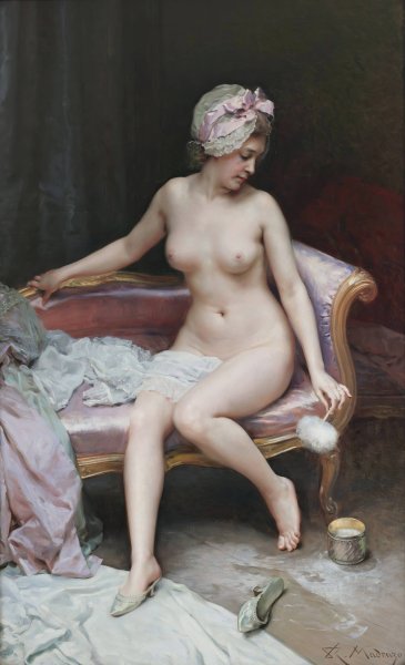 Main Product Photo of Despues del bano  Painting by Raimundo De Madrazo y Garreta