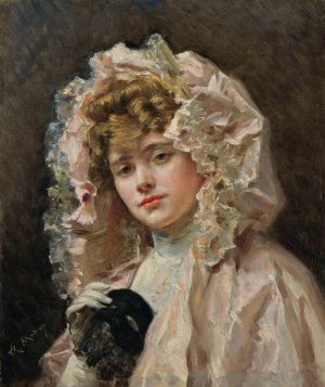 Jeune fille tenant un loup by Raimundo De Madrazo y Garreta Oil Painting