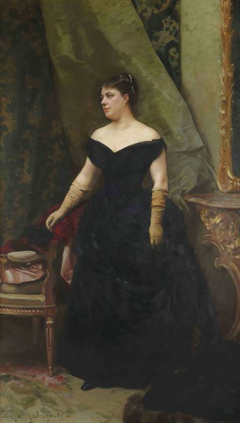 Main Product Photo of Portrait de madame Isaac Hirsch Kann, nee Koenigswarter  Painting by Raimundo De Madrazo y Garreta