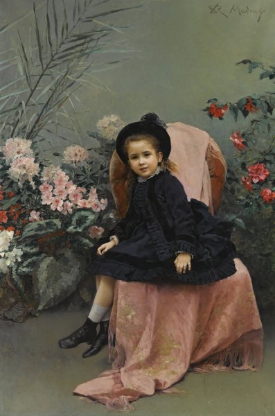 Retrato De Mercedes De Heeren  by Raimundo De Madrazo y Garreta - Hand-Painted Oil Painting Reproduction