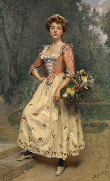 Spring Beauty by Raimundo De Madrazo y Garreta - Hand-Painted Oil Painting Reproduction