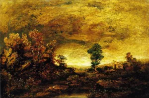 A Mountain Road Near Gorham, N.H. by Ralph Albert Blakelock - Oil Painting Reproduction