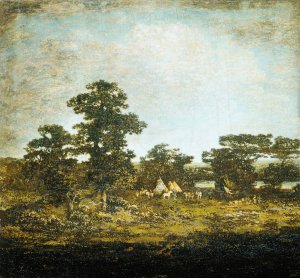 An Indian Encampment by Ralph Albert Blakelock Oil Painting