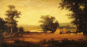 Indian Encampment on the James River, North Dakota by Ralph Albert Blakelock Oil Painting