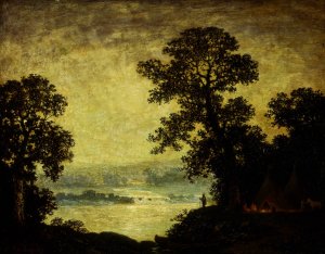 Moonlight, Indian Encampment by Ralph Albert Blakelock Oil Painting