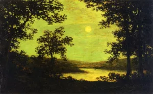 Moonlight on the Columbia River Oil painting by Ralph Albert Blakelock