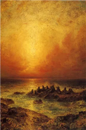 Seal Rocks by Ralph Albert Blakelock - Oil Painting Reproduction