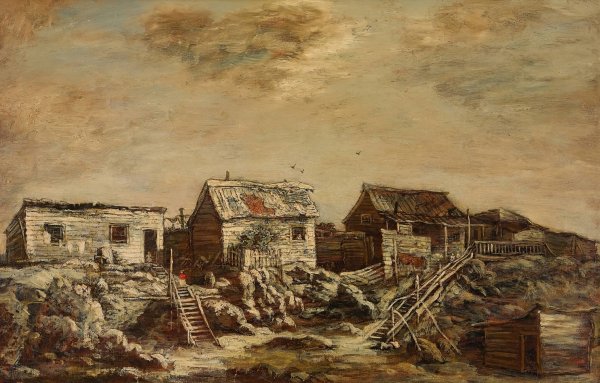Shanties, Seventh Avenue and Fifty-Fifth Street by Ralph Albert Blakelock - Hand-Painted Oil Painting Reproduction