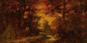 Teepee At Sunset by Ralph Albert Blakelock Oil Painting