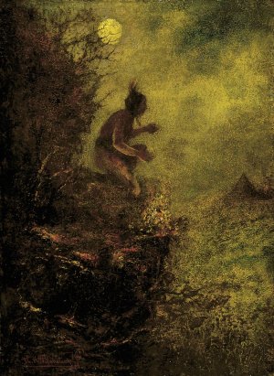 The Signal Fire by Ralph Albert Blakelock Oil Painting