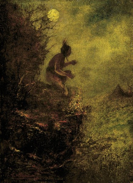 Main Product Photo of The Signal Fire  Painting by Ralph Albert Blakelock