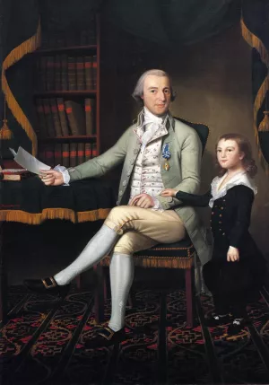 Colonel Benjamin Tallmadge and Son William Talmadge painting by Ralph Earl